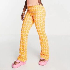 NWT Cotton On 70s Inspired Printed Flares in Orange XXS
